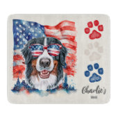 Planche À Découper Blancs rouges et Bleus Bernese Mountain Doing Trea (Devant)