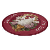 Planche À Découper Blason de coq, bordeaux, (Coin)