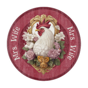 Planche À Découper Blason de coq, bordeaux,