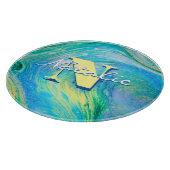 Planche à découper bleu acrylique Aqua (Coin)