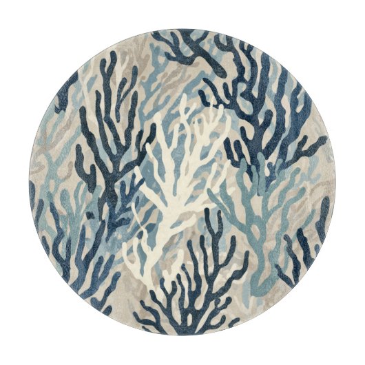 Planche À Découper Bleu Beige Corail (Devant)