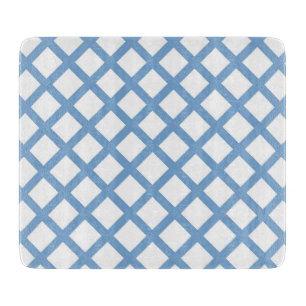 Planche À Découper Bleu Blanc Arlequin Diamond Motif
