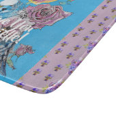 Planche À Découper Bleu Budgie fleurs florales Verre Chaussure (Coin)