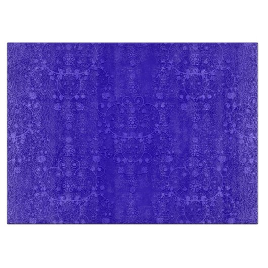 Planche À Découper Bleu Cobalt Vibrant Fancy Damask Patte (Devant)