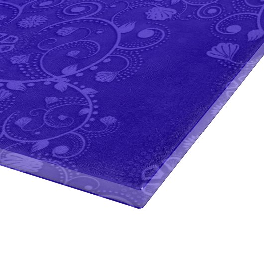 Planche À Découper Bleu Cobalt Vibrant Fancy Damask Patte (Coin)