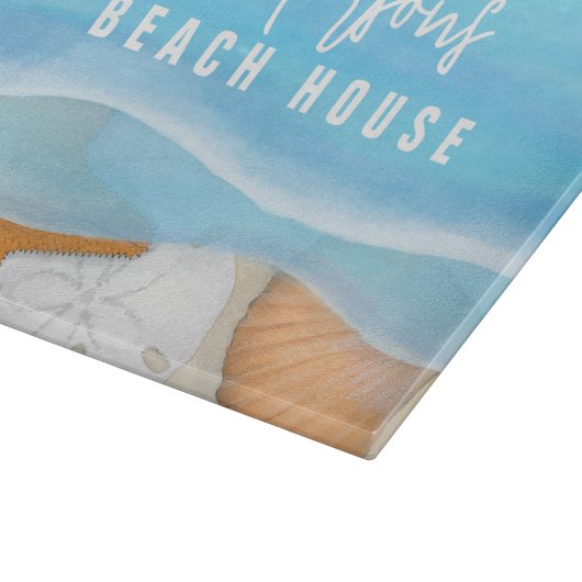 Planche À Découper Bleu Côtier Mer Whimsical Ocean Seashells (Coin)