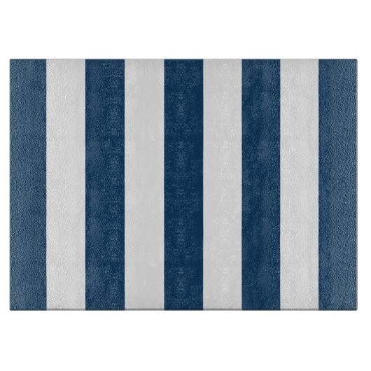 Planche À Découper Bleu de marine, Blancs, Motif rayé (Devant)