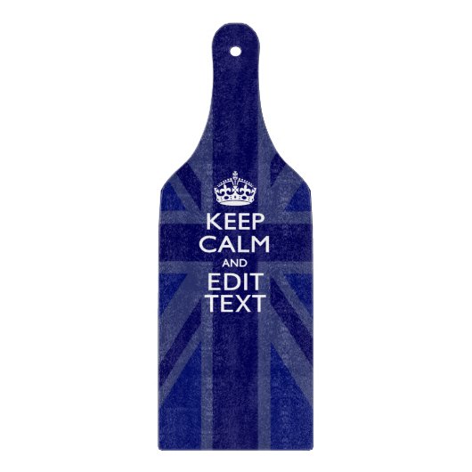 Planche À Découper Bleu de minuit Gardez le calme Obtenez votre texte (Devant)