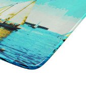 Planche À Découper bleu en verre de schooner de navigation (Coin)