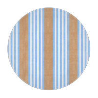 Bleu et blanc cinq bandes motif avec bronze