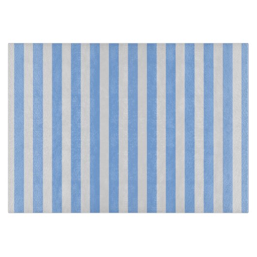 Planche À Découper Bleu et blanc rayures de bonbons (Devant)