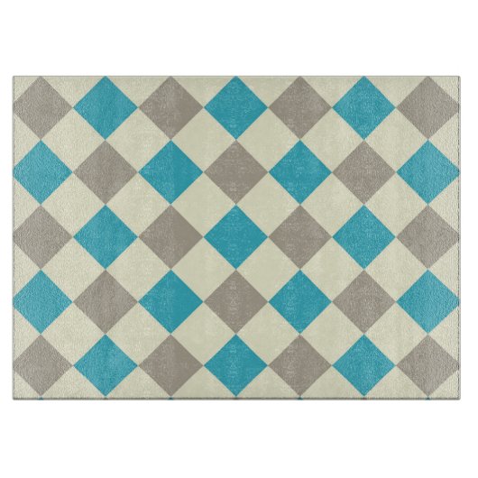 Planche À Découper Bleu et gris à carreaux (Devant)