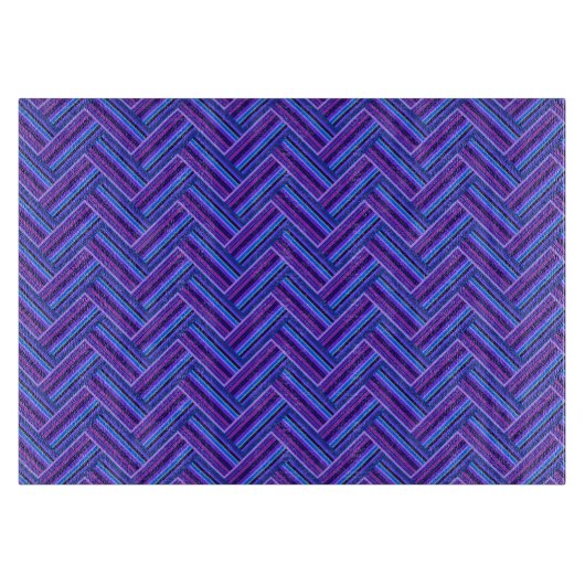 Planche À Découper Bleu et violet rayures double tissage (Devant)