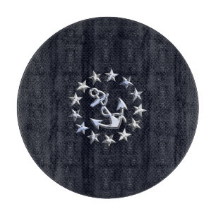 Planche À Découper Bleu fibre de carbone Nautique Chrome Yacht drapea