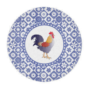 Planche À Découper Bleu français et blanc de cuisine de pays de coq