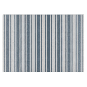 Planche À Découper Bleu gris et blanc rayures de bonbons
