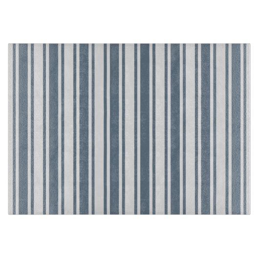 Planche À Découper Bleu gris et blanc rayures de bonbons (Devant)