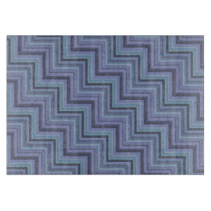Planche À Découper Bleu gris rayures motif