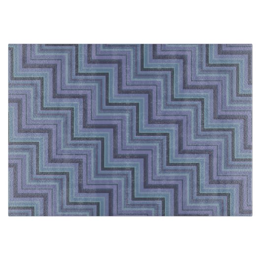 Planche À Découper Bleu gris rayures motif (Devant)