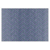 Planche À Découper Bleu gris rayures motif double tissage (Devant)