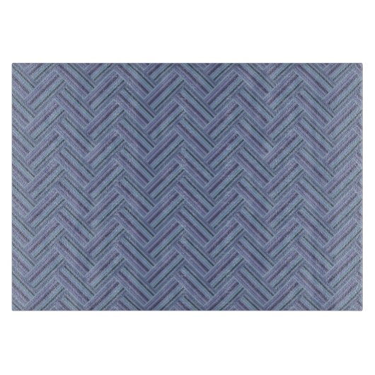 Planche À Découper Bleu gris rayures motif double tissage (Devant)