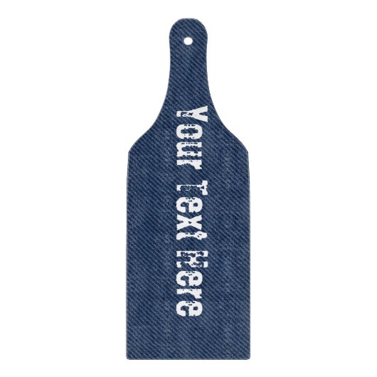 Planche À Découper Bleu Jeans Denim Custom Text Cutting Board (Devant)