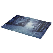 Planche À Découper Bleu Moonlit Forêt magique Scène d'hiver (Coin)