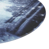 Planche À Découper Bleu Moonlit Forêt magique Scène d'hiver (Coin)