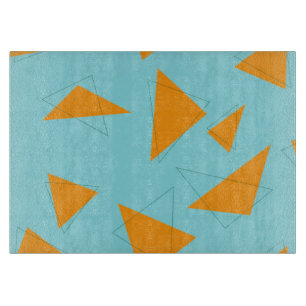 Planche À Découper Bleu, orange, cool, tendance, moderne triangle mot