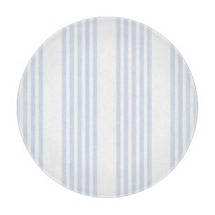Planche À Découper Bleu pâle et blanc cinq bandes motif