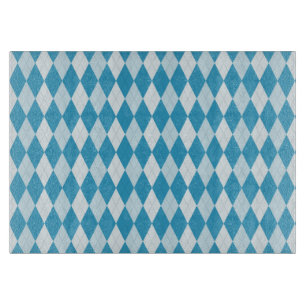 Planche À Découper Bleu paon argyle petite forme de diamant