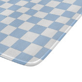 Planche À Découper Bleu Poussiéreux et Damier Blanc (Coin)