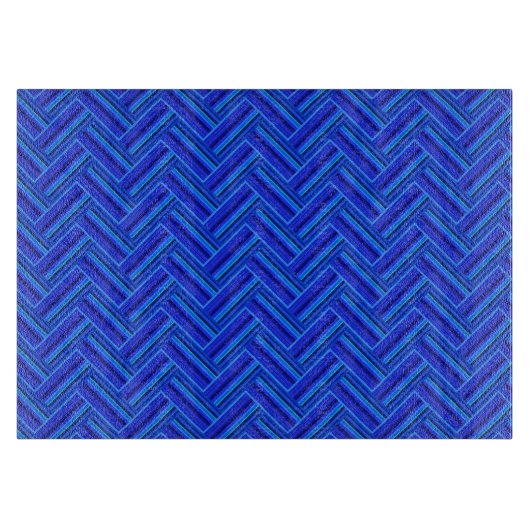 Planche À Découper Bleu rayures double motif (Devant)