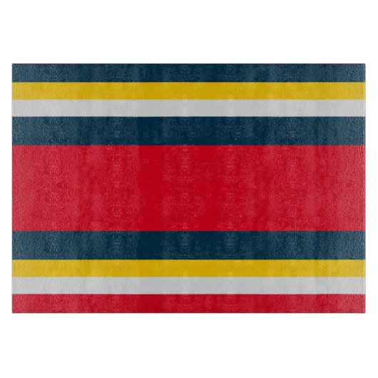 Planche À Découper Bleu rouge Jaune Uniforme rayures (Devant)