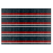 Planche À Découper Bleu Rouge uniforme rayures (Devant)