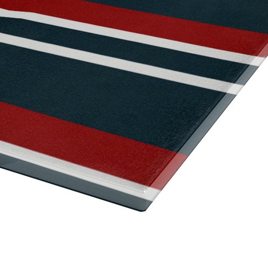Planche À Découper Bleu Rouge uniforme rayures (Coin)