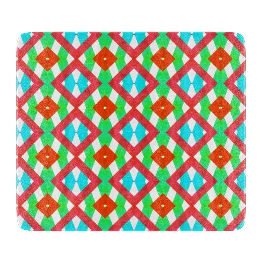 Planche À Découper Bleu, rouge vert Printemps/Pâques diamant (Devant)