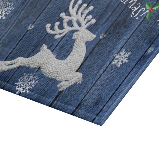 Planche À Découper Bleu Rustique Reindeer de Noël (Coin)