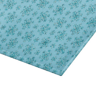 Planche À Découper Bleu Snowflakes-11x8 GLASS CUTTING BOARD