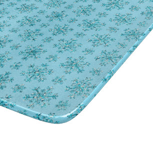 Planche À Découper Bleu Snowflakes-6x7in PANNEAU DE COUPE EN VERRE