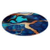 Planche À Découper Bleu tendance en or faux marbre (Coin)