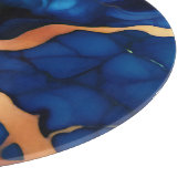Planche À Découper Bleu tendance en or faux marbre (Coin)