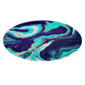 Planche À Découper Bleu Turquoise Océan Fluide Marbre Art (Coin)
