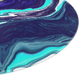 Planche À Découper Bleu Turquoise Océan Fluide Marbre Art (Coin)