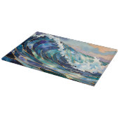 Planche à découper bleu vague océanique or (Coin)
