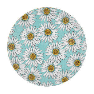 Planche À Découper Bleu Vintage marguerite