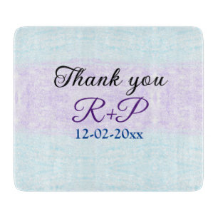 Planche À Découper Bleu violet ombre paillettes scintillement merci a