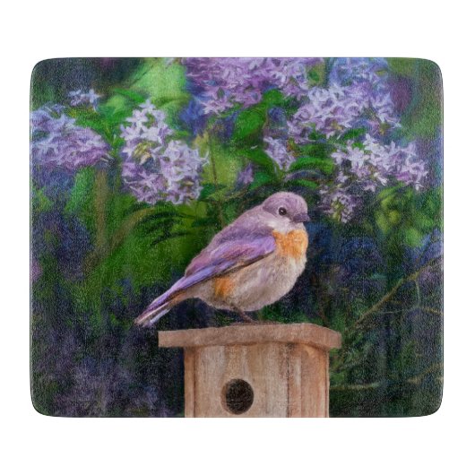 Planche À Découper Bleuet de l'Est en neige - Photo originale (Devant)