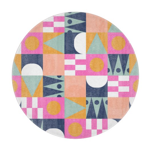 Planche À Découper Bloc de couleur africain, motif géométrique. (Devant)