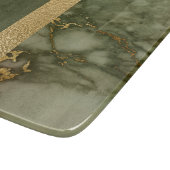 Planche À Découper Bloc de couleur moderne Marbre vert olive feuille  (Coin)